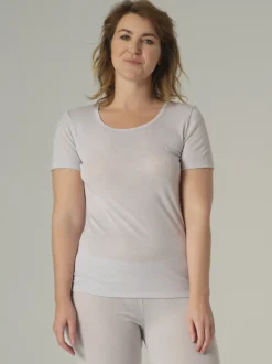 Kurzarmshirt aus Merinowolle & Seide