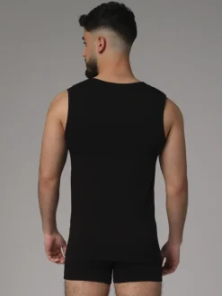 Ärmelloses Shirt aus Baumwolle und Micromodal
