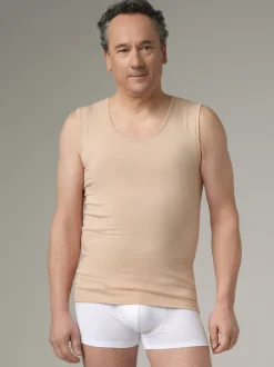 Ärmelloses Shirt aus Baumwolle und Micromodal