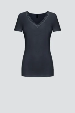 Shirt aus Merinowolle & Seide