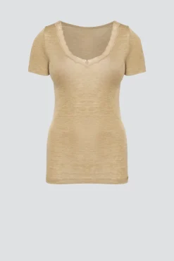 Shirt aus Merinowolle & Seide