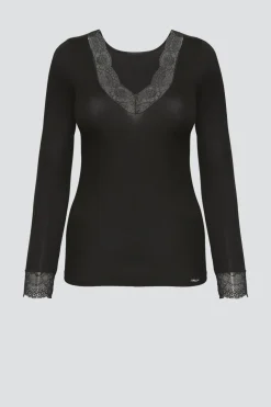 Shirt aus Modal mit Spitze