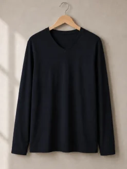 Shirt langarm V-Ausschnitt